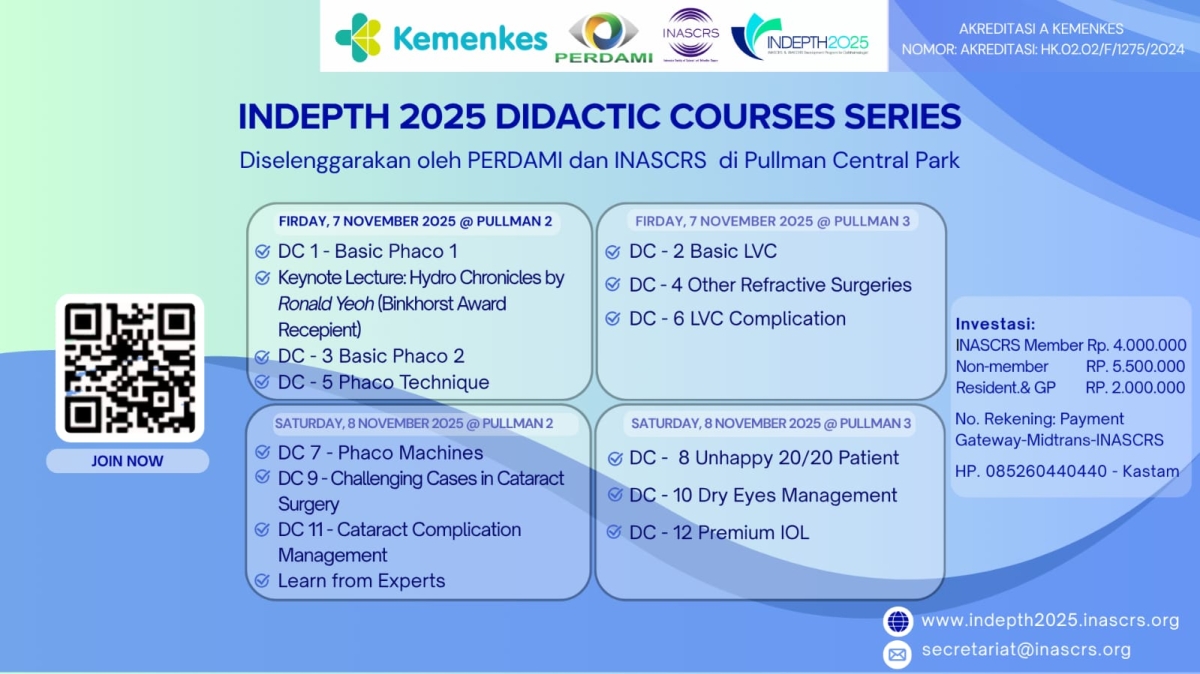 Indepth 2025: Didactic Courses Cataract, Cornea and Refractive Surgery 